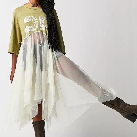 ISO Free People x Tricia Fix Touchdown Tulle Tee Size XS or S - Picture 1 of 3